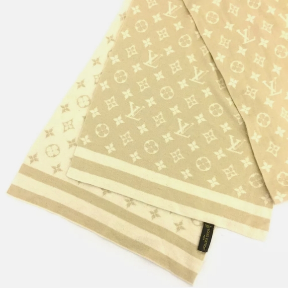 LOUIS VUITTON MONOGRAM CASHMERE SILK SCARF /A0614 - Picture 5 of 14